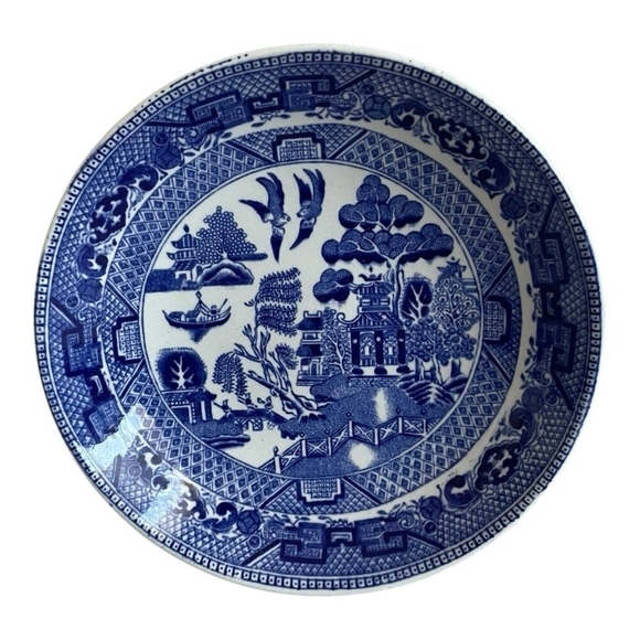 Set of 6 Antique W. Ridgway Semi China Plates Blue Willow Pattern England Plates - Picture 4 of 5
